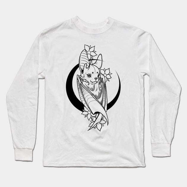 Cute Bat Long Sleeve T-Shirt by btcillustration